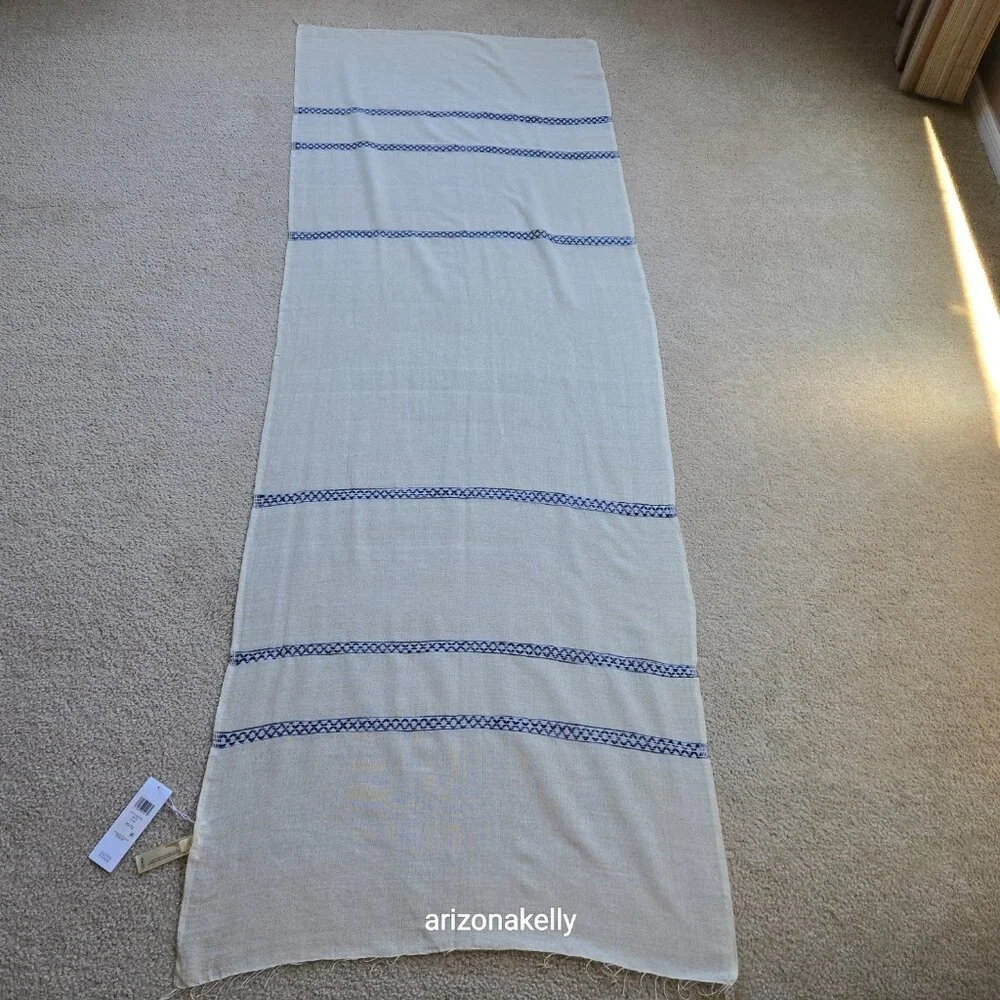 NWT Eileen Fisher Handloomed Ethiopian Artisan Cotton Scarf